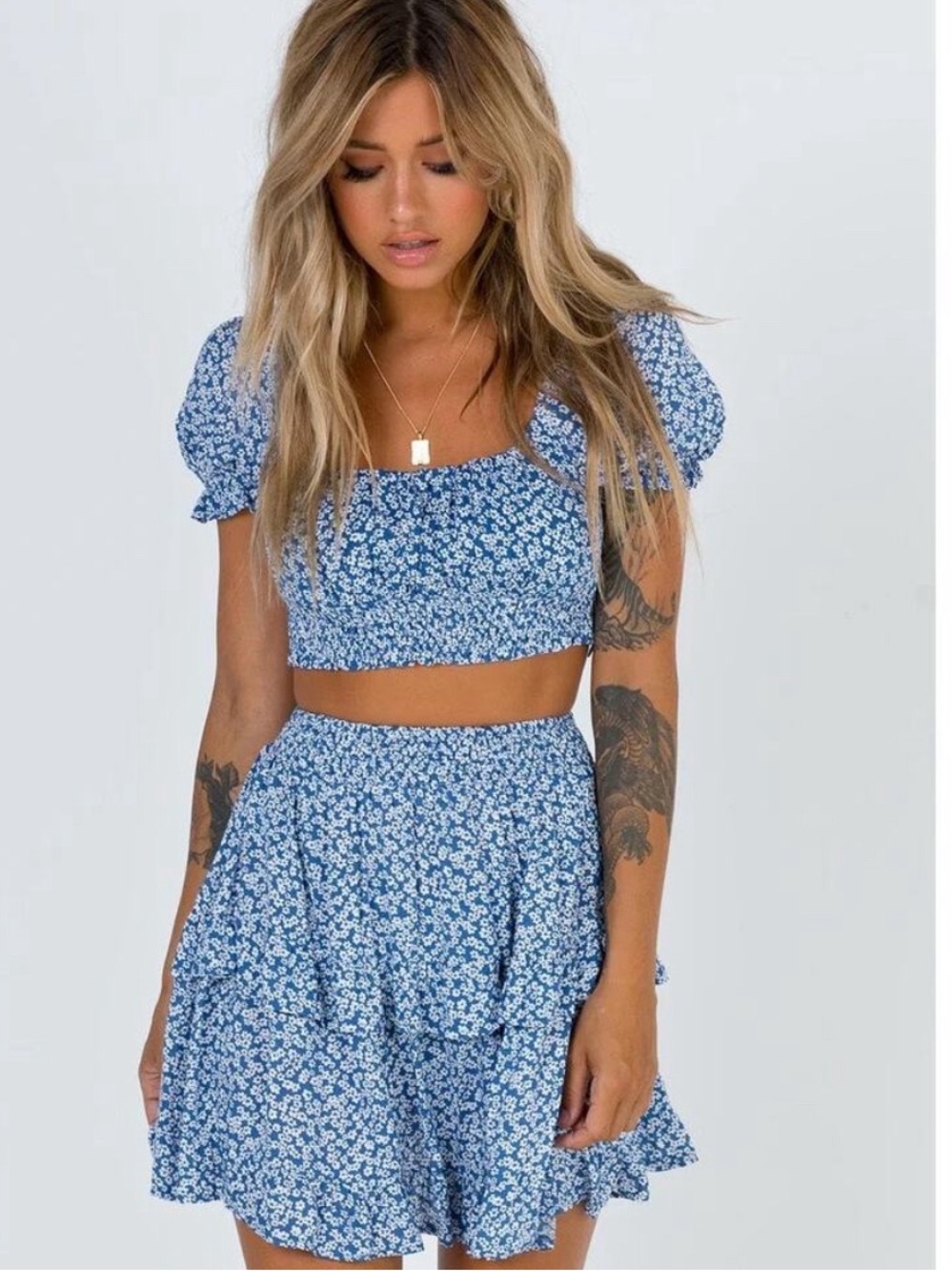 Princess Polly Blue floral set